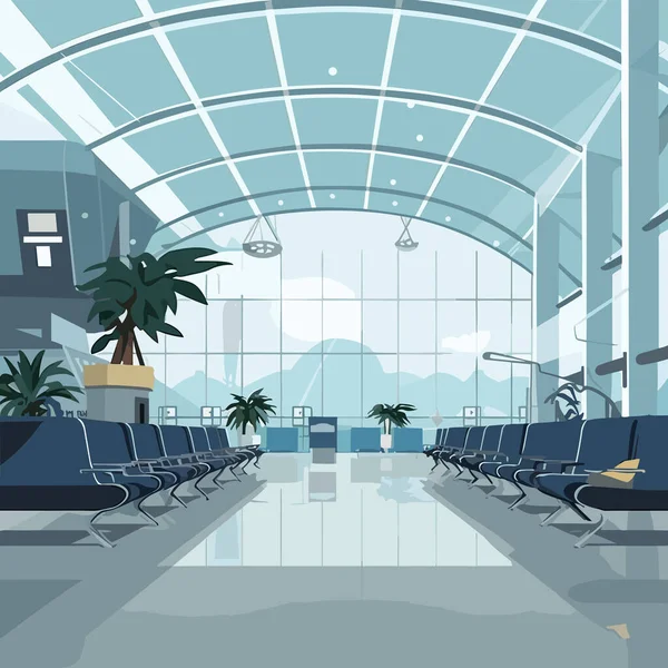 Airport Interior Vector Flat Minimalistic Isolated — Stock Vector