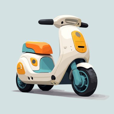 oyuncak scooter vektörü yassı minimalist izole çizim