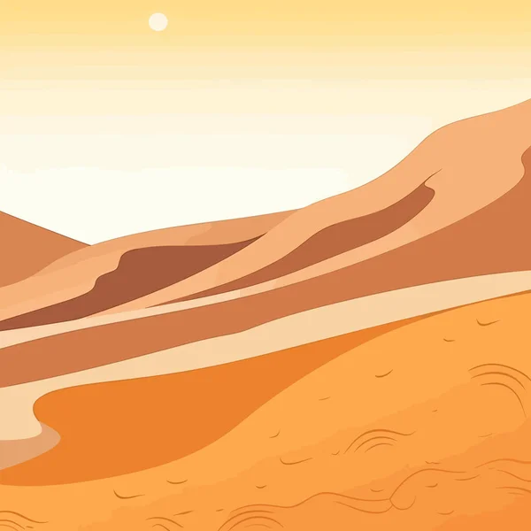 砂漠砂丘劇的なベクトルフラットミニマリズム孤立 — ストックベクタ