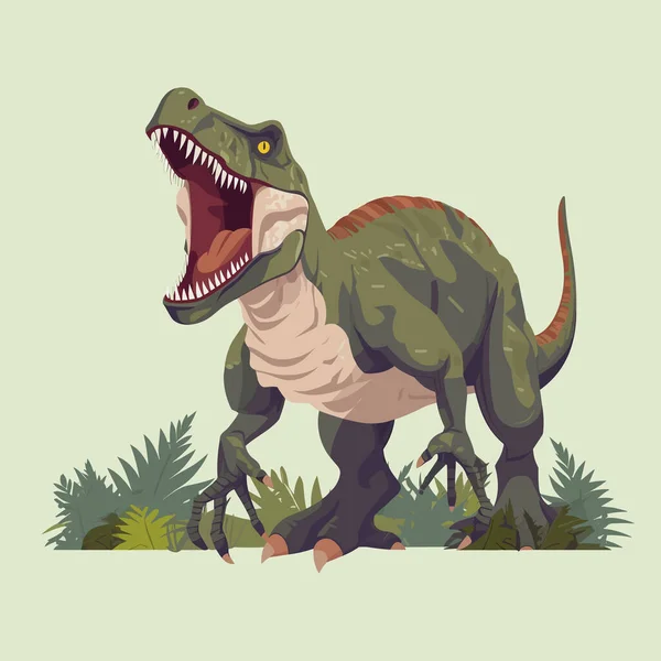 Giganotosaurus Vettore Piatto Minimalista Isolato — Vettoriale Stock