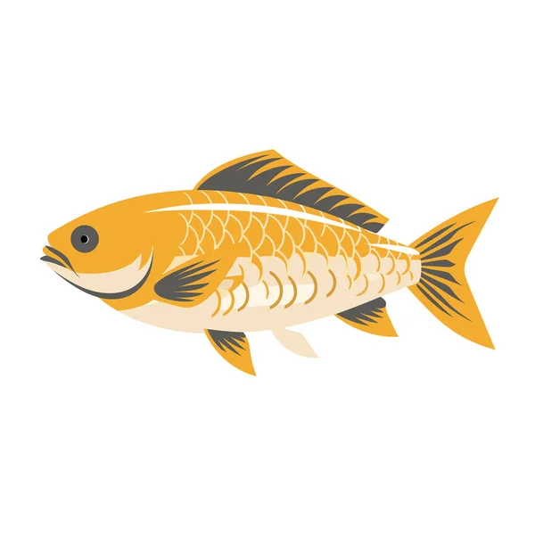 Goldener Dorado Fisch Vektor Flach Minimalistisch Isoliert — Stockvektor