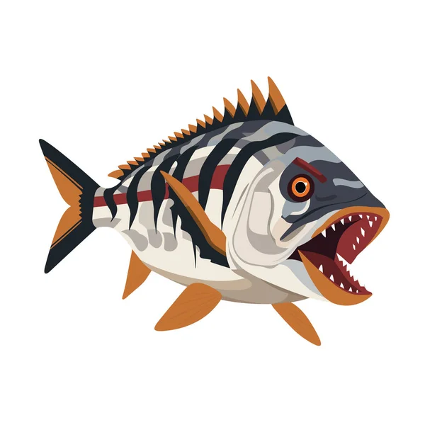 Goliath Tigerfish Vector Flat Minminministic Isolated — 스톡 벡터