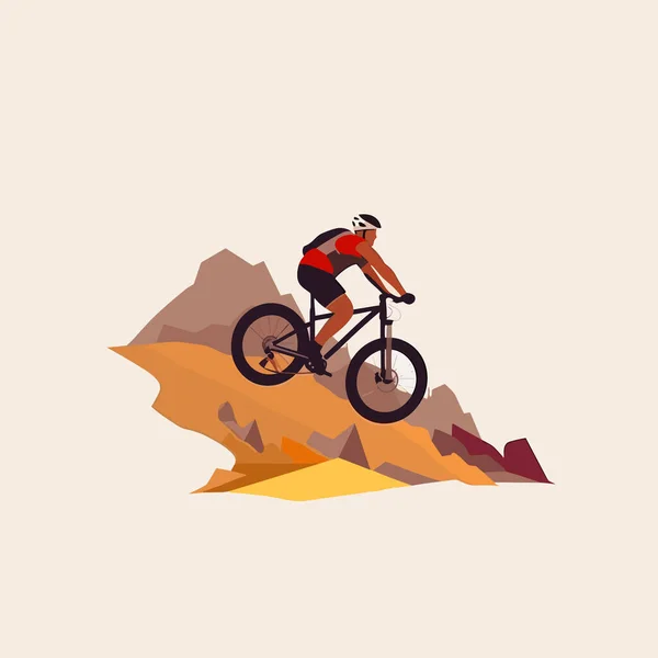 Ορεινή Ποδηλασία Διάνυσμα Επίπεδη Μινιμαλιστική Απομονωμένη — Διανυσματικό Αρχείο