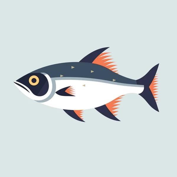 물고기 편평하게 고립됨 — 스톡 벡터