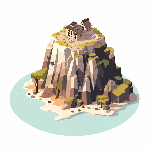 Rockall Île Vecteur Plat Minimaliste Isolé — Image vectorielle