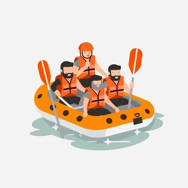 White Water Rafting Vector Flat Minimalistic Isolated — Stock Vector