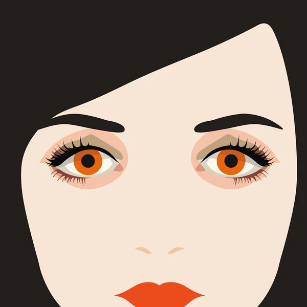 Mujer Dos Ojos Cerrar Vector Plano Aislado — Archivo Imágenes Vectoriales