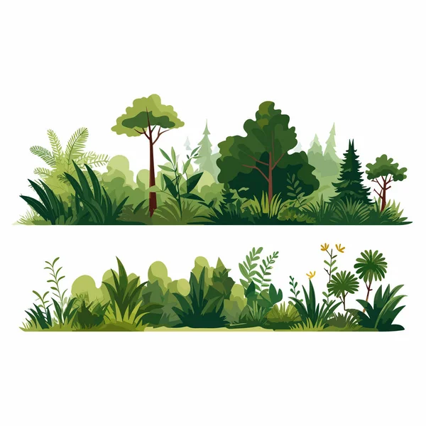 Forest Set Vector Flat Minimalistic Isolated Illustration — Stock Vector