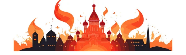 Kremlin Požárním Vektoru Ploché Minimalistické Izolované Ilustrace — Stockový vektor