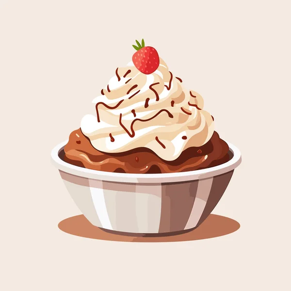 Bol Crème Glacée Vecteur Plat Minimaliste Illustration Isolée — Image vectorielle