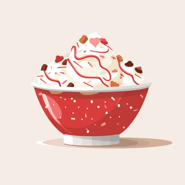 Bol Crème Glacée Vecteur Plat Minimaliste Illustration Isolée — Image vectorielle