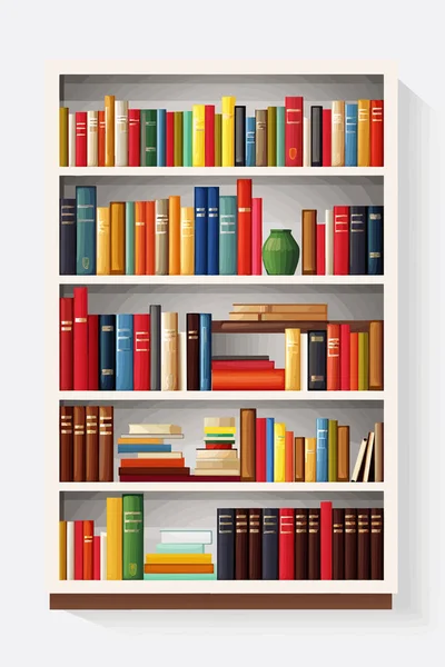 Bücher Bücherregal Vektor Flache Minimalistische Isolierte Illustration — Stockvektor