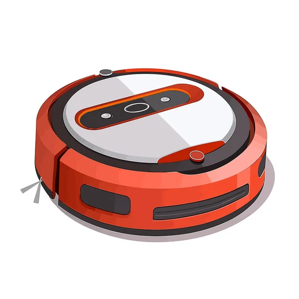 Modern Robotic Vacuum Cleaner Vector Flat Isolated Illustration — Stock Vector