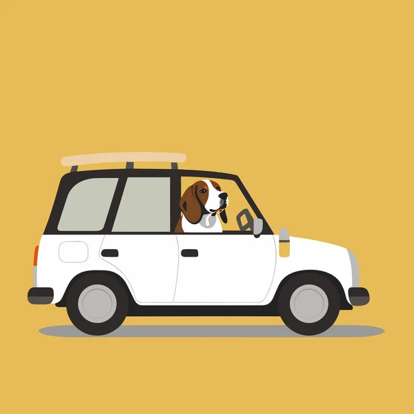 Pies Samochód Wektor Płaski Minimalistyczne Izolowane Ilustracji — Wektor stockowy
