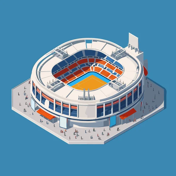 Stade Football Vecteur Isométrique Plat Isolé — Image vectorielle