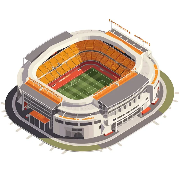 Estadio Fútbol Isométrico Vector Plano Aislado — Archivo Imágenes Vectoriales
