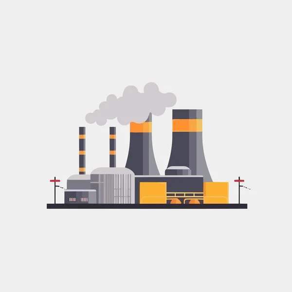 Nuclear Plant Vector Flat Minimalistic Isolated Illustration — Stock Vector