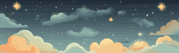 Nuvens Noite Caindo Estrela Textura Vetor Isolado Ilustração — Vetor de Stock