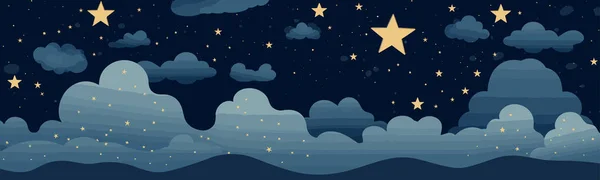 Felhők Éjszaka Alá Csillag Textúra Vektor Elszigetelt Illusztráció — Stock Vector