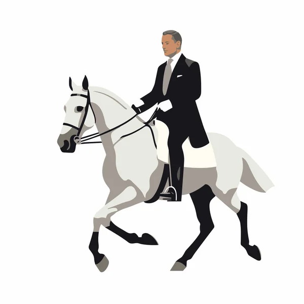 Mann Anzug Auf Pferd Vektor Flach Minimalistische Isolierte Illustration — Stockvektor