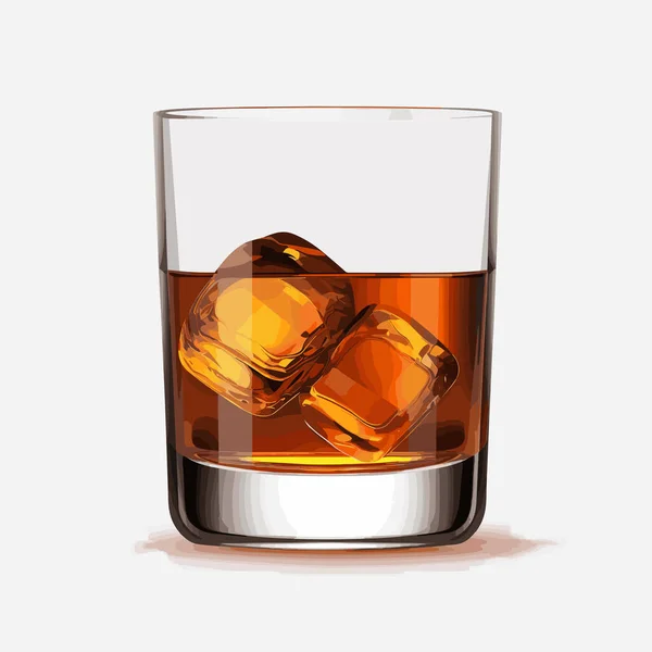 Glas Whiskey Vektor Flache Minimalistische Isolierte Illustration — Stockvektor