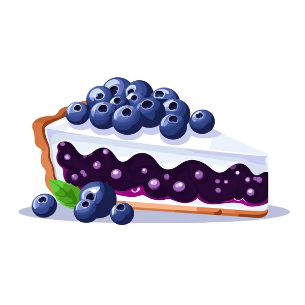 Slice Blueberry Pie Vector Flat Minimalistic Isolated Illustration — Stock Vector