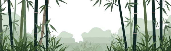 Vetor Floresta Bambu Denso Simples Corte Liso Ilustração Isolada — Vetor de Stock