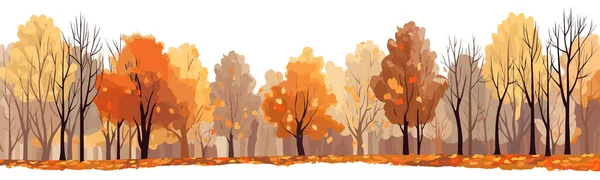 Herbst Laub Einem Park Vektor Einfache Glatte Isolierte Illustration — Stockvektor