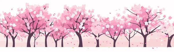春のベクトルの桜の木シンプルな3D孤立イラスト — ストックベクタ