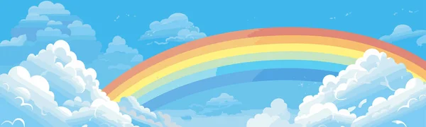 Regenboog Hemel Vector Eenvoudige Glad Knippen Plakken Geïsoleerde Illustratie — Stockvector