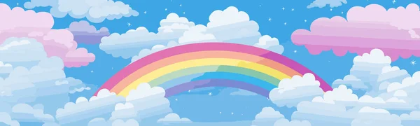 Regenbogen Himmelsvektor Einfach Glatt Schneiden Und Einfügen Isolierte Illustration — Stockvektor