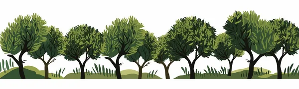 橄榄树林矢量简单3D平滑切割孤立图解 — 图库矢量图片