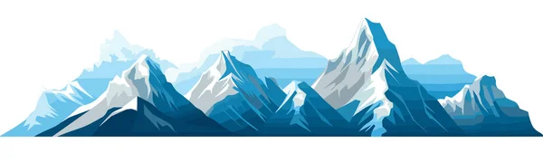 Сніговий Гірський Пік Вектор Простий Гладкий Розріз Ізольовані Ілюстрації — стоковий вектор