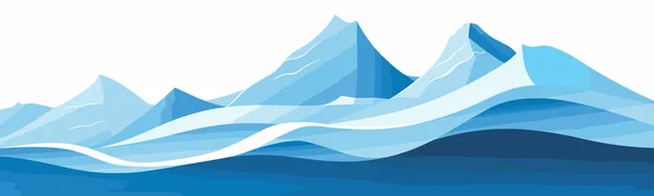 雪の山のピークベクトル単純な3D滑らかなカットと孤立したイラスト — ストックベクタ