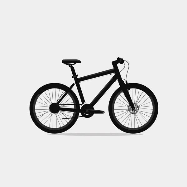 Silueta Del Vector Bicicleta Plana Ilustración Aislada Minimalista — Archivo Imágenes Vectoriales