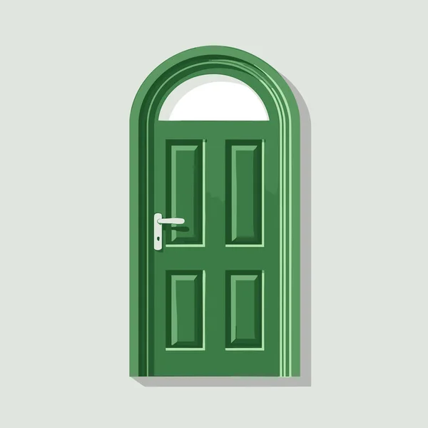 Open Green Door Vector Flat Minimalistic Isolated Illustration — Stock Vector