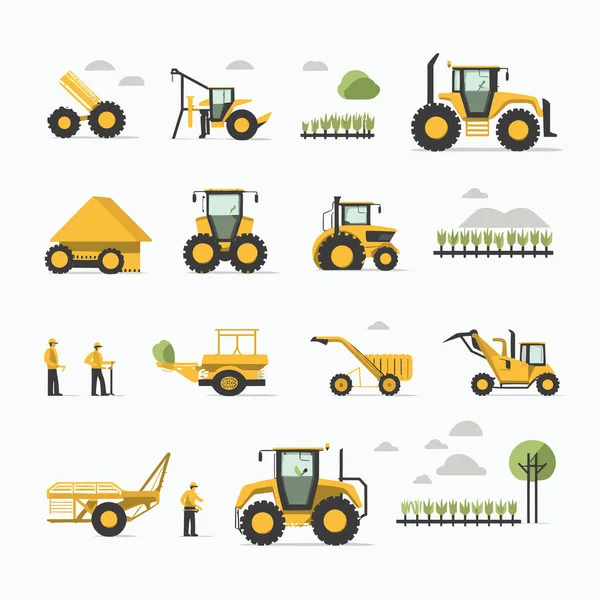 Agriculture Set Vecteur Plat Minimaliste Isolé Illustration — Image vectorielle