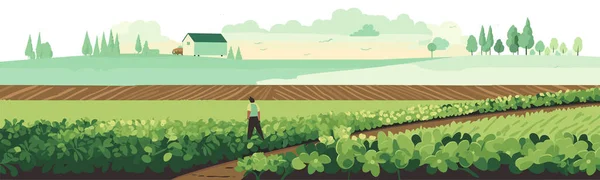 農業ベクトル単純な3D滑らかなカットとペースト分離イラスト — ストックベクタ