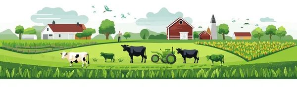農業ベクトル単純な3D滑らかなカットとペースト分離イラスト — ストックベクタ