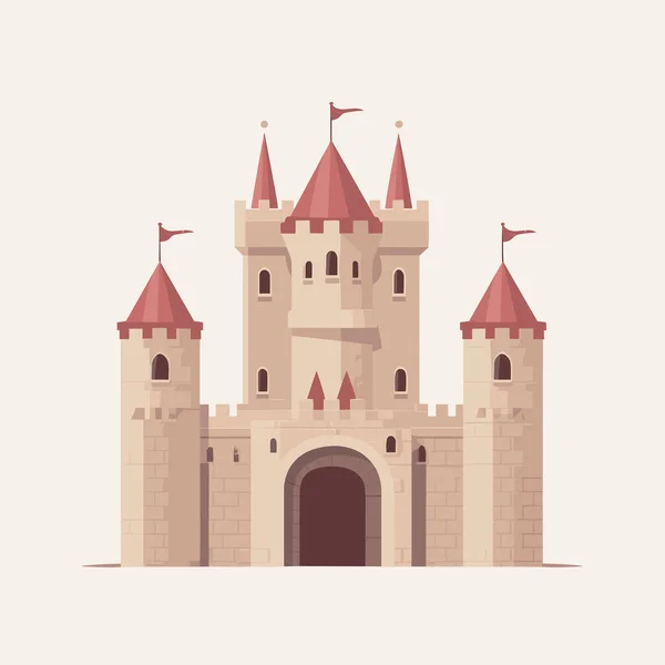 Castelo Vetor Plano Minimalista Ativo Isolado Ilustração — Vetor de Stock