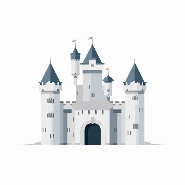 Castello Vettore Piatto Bene Minimalista Isolato Illustrazione — Vettoriale Stock
