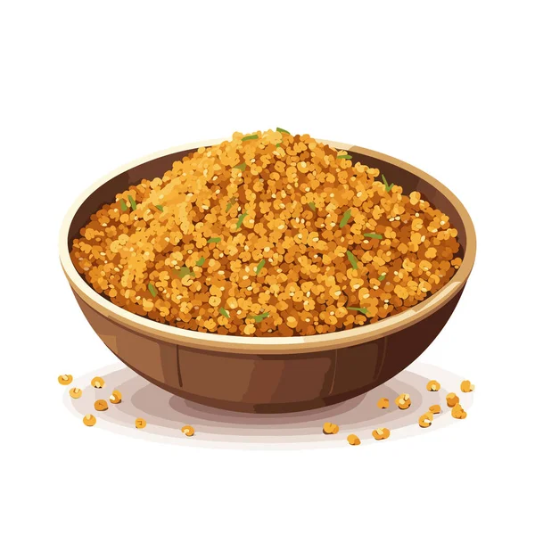 Gekookte Quinoa Vector Platte Minimalistische Geïsoleerde Illustratie — Stockvector