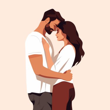 romantic couple vector flat minimalistic isolated illustration clipart
