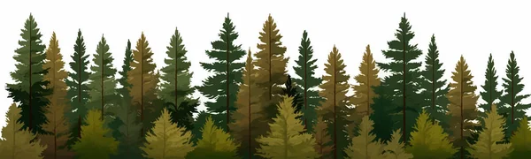 Dichten Kiefernwald Vektor Einfache Glatte Schnitt Und Isolierte Illustration — Stockvektor