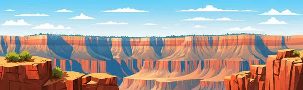 Grand Canyon Vettore Semplice Taglio Liscio Incollare Illustrazione Isolata — Vettoriale Stock