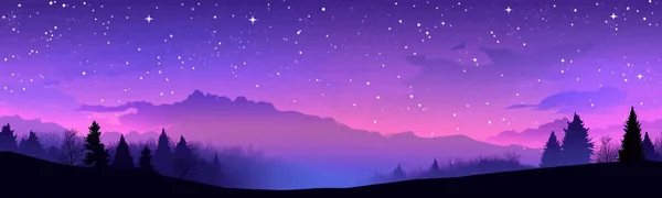 Starry Sky Med Vintergatan Vektor Enkel Smidig Isolerad Illustration — Stock vektor