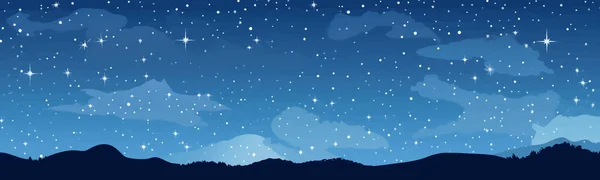 Céu Estrelado Com Láctea Vetor Simples Suave Ilustração Isolada —  Vetores de Stock