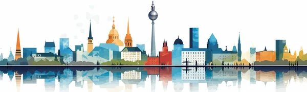 Berlino Vettore Semplice Liscio Tagliare Incollare Bianco Isolato Illustrazione — Vettoriale Stock