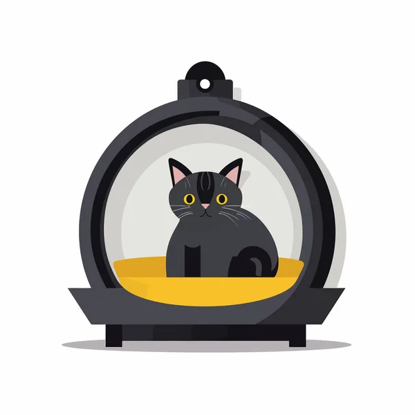 Gato Transportador Vetor Plana Minimalista Ilustração Isolada — Vetor de Stock