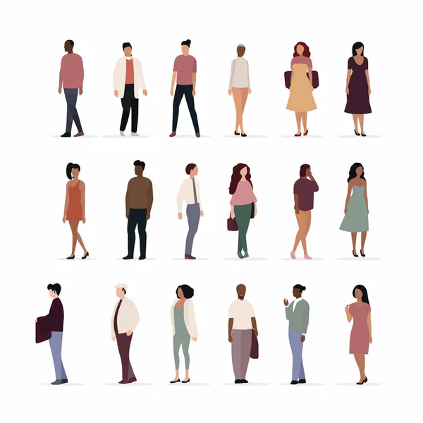 Diverse Group People Vector Flat Isolated Illustration — 스톡 벡터